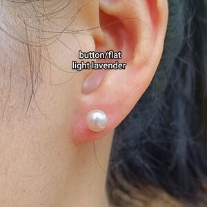 Real Lavender Pearl Earrings Stamped 925 SS